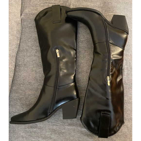 TORGEIS New York Womens Size 7 Arizona Knee High Faux Leather Black Boots main image 7